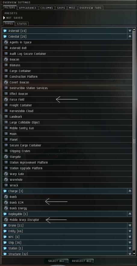 Some overview settings